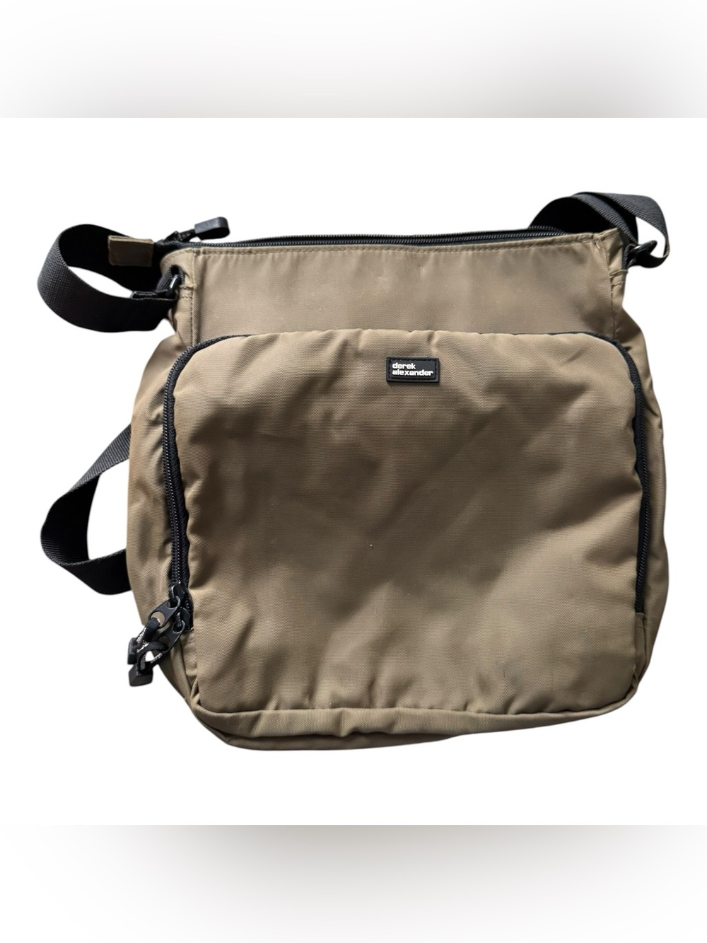Derek Alexander Canadian Khaki Tan Nylon Crossbody Messenger Bag
